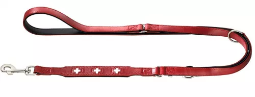 Hunter Hundeleine Swiss aus Leder in rot
